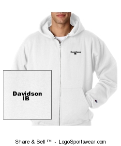 White unisex adult thick zip sweatshirt front and back Design Zoom